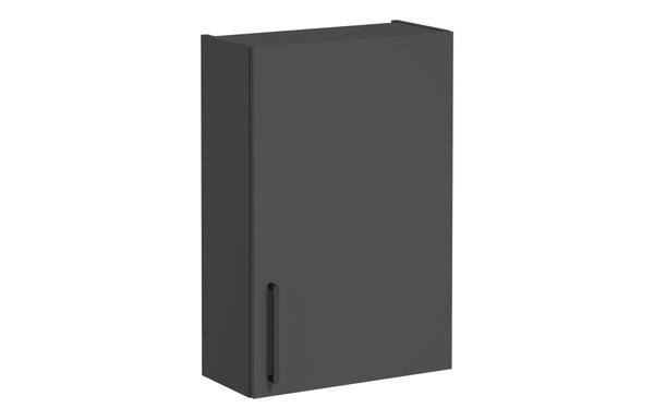 VitrA Root Flat 60cm 1 Door Upper/Wall Unit (RH Hinge) - Matt Storm Grey